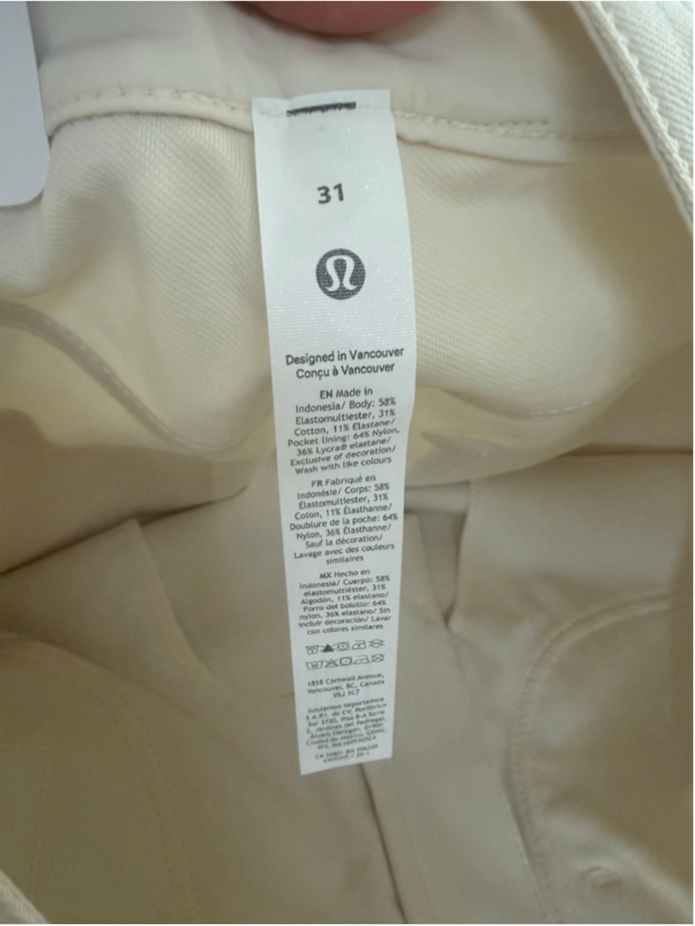 Lululemon EasyFive Mid-Rise Straight Leg Pants 31 Beige NWT - Picture 6 of 7